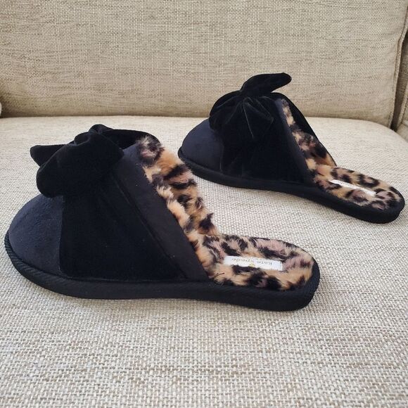 Kate Spade Black Bow Slippers Sz 6 - Picture 5 of 11
